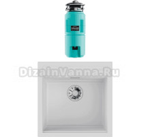 Комплект Мойка Omoikiri Kitagawa 51-WH белая + Измельчитель Nagare slim 1250-AZ azur blue