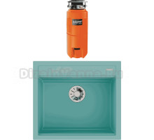 Комплект Мойка Omoikiri Kitagawa 57-AZ azur blue + Измельчитель Nagare slim 500