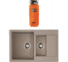 Комплект Мойка Omoikiri Daisen 78-2T-SA бежевая + Измельчитель Nagare slim 500