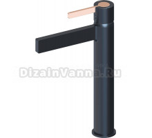 Смеситель для раковины beWash Incanto BVMM1BH238 черный, розовое золото