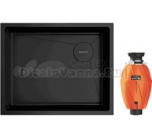 Комплект Мойка Omoikiri Taki 54-U/IF-GB Side SF графит + Измельчитель Nagare 1000