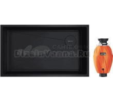 Комплект Мойка Omoikiri Taki 74-U/IF-GB Side графит + Измельчитель Nagare 1000