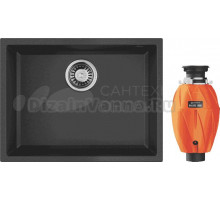 Комплект Мойка Omoikiri Tedori 54-U черная + Измельчитель Nagare 1000