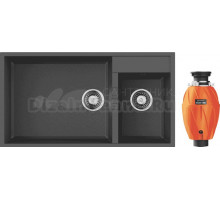 Комплект Мойка Omoikiri Tedori 85-2-U платина + Измельчитель Nagare 1000