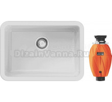 Комплект Мойка Omoikiri Torishima 67-U/I-WH Glossy белая + Измельчитель Nagare 1000