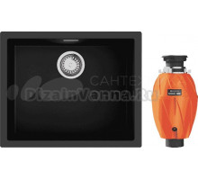 Комплект Мойка Omoikiri Yamakawa 55T-U/I-BL черная + Измельчитель Nagare 1000