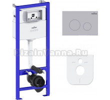 Система инсталляции для унитазов Lavinia Boho RelFix 77010007 4 в 1 с кнопкой смыва, матовый хром