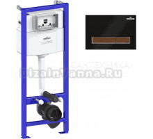 Система инсталляции для унитазов Lavinia Boho RelFix 77010017 4 в 1 с кнопкой смыва, черный, темное дерево