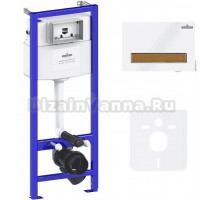 Система инсталляции для унитазов Lavinia Boho RelFix 77010018 4 в 1 с кнопкой смыва, белый, светлое дерево