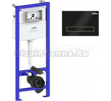 Система инсталляции для унитазов Lavinia Boho RelFix 77010022 4 в 1 с кнопкой смыва, матовый черный, золотой глянец