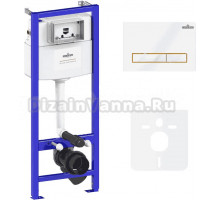 Система инсталляции для унитазов Lavinia Boho RelFix 77010023 4 в 1 с кнопкой смыва, белый, золотой глянец