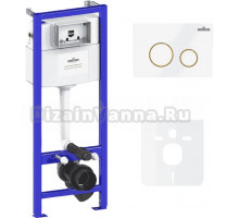 Система инсталляции для унитазов Lavinia Boho RelFix 77010025 4 в 1 с кнопкой смыва, белый, золотой глянец