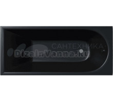 Акриловая ванна Corpa Nera Francesca CN05028BLM 180x80 см, пристенная, черная матовая, с экраном