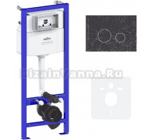 Система инсталляции для унитазов Lavinia Boho RelFix 77010027 4 в 1 с кнопкой смыва, черный мрамор