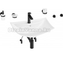 Комплект Wellsee Cerulean 201006752 глянцевый белый, матовый черный, 9 в 1