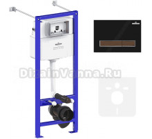 Система инсталляции для унитазов Lavinia Boho RelFix 77020029 4 в 1 с кнопкой смыва, матовый черный, темное дерево