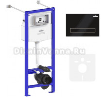 Система инсталляции для унитазов Lavinia Boho RelFix 77020034 4 в 1 с кнопкой смыва, матовый черный, золотой глянец