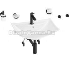 Комплект Wellsee Cerulean 201006782 глянцевый белый, матовый черный, 9 в 1