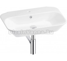 Накладная раковина Wellsee Eclatant 201001741 65, с сифоном и донным клапаном, глянцевый белый, хром