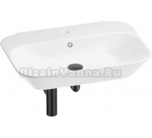 Накладная раковина Wellsee Eclatant 201001747 65, с сифоном и донным клапаном, глянцевый белый, матовый черный