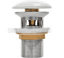 Донный клапан для раковины Milleau PD1 PD1GW/WO с переливом, click-clack, глянцевый белый