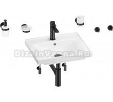 Комплект Wellsee FreeDom 201006837 глянцевый белый, матовый черный, 9 в 1