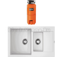 Комплект Мойка Omoikiri Daisen 78-2T-WH белая + Измельчитель Nagare slim 900