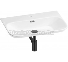 Накладная раковина Wellsee Eclatant 2.0 201001752 65, с сифоном и донным клапаном, глянцевый белый, матовый черный