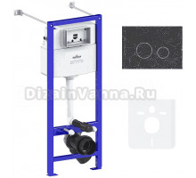 Система инсталляции для унитазов Lavinia Boho RelFix 77020039 4 в 1 с кнопкой смыва, черный мрамор