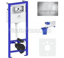 Система инсталляции для унитазов Lavinia Boho RelFix 77010031 5 в 1 с кнопкой смыва и дозатором, глянцевый хром