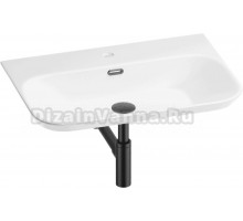 Накладная раковина Wellsee Eclatant 2.0 201001767 65, с сифоном и донным клапаном, глянцевый белый, матовый черный