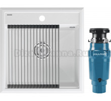 Комплект Мойка Paulmark Stepia + Step PM115051-WH+R375-BS белая + Измельчитель Intenso I-400