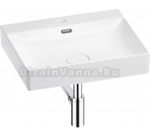 Накладная раковина Wellsee DeSire 201001776 55, с сифоном и выпуском, глянцевый белый, хром