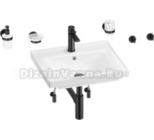 Комплект Wellsee FreeDom 201006887 глянцевый белый, матовый черный, 9 в 1