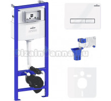 Система инсталляции для унитазов Lavinia Boho RelFix 77010038 5 в 1 с кнопкой смыва и дозатором, белый, хром