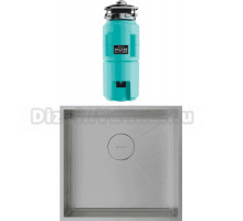 Комплект Мойка Omoikiri Kasen 48-26 INT IN нержавеющая сталь + Измельчитель Nagare slim 1250-AZ azur blue