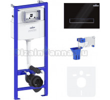 Система инсталляции для унитазов Lavinia Boho RelFix 77010039 5 в 1 с кнопкой смыва и дозатором, глянцевый черный, хром