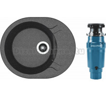 Комплект Мойка Dr. Gans Berta 580 черный + Измельчитель Paulmark Intenso I-400