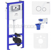 Система инсталляции для унитазов Lavinia Boho RelFix 77010040 5 в 1 с кнопкой смыва и дозатором, белый, хром