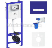 Система инсталляции для унитазов Lavinia Boho RelFix 77010044 5 в 1 с кнопкой смыва и дозатором, фиолетовый, хром