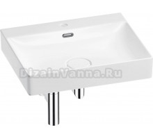 Накладная раковина Wellsee DeSire 201001796 55, с сифоном и выпуском, глянцевый белый, хром