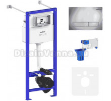 Система инсталляции для унитазов Lavinia Boho RelFix 77020043 5 в 1 с кнопкой смыва и дозатором, глянцевый хром