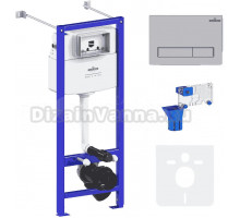 Система инсталляции для унитазов Lavinia Boho RelFix 77020044 5 в 1 с кнопкой смыва и дозатором, матовый хром