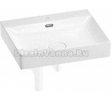 Накладная раковина Wellsee DeSire 201001800 55, с сифоном и выпуском, глянцевый белый, матовый белый