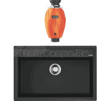 Комплект Мойка Omoikiri Daisen 77-BL черная + Измельчитель Nagare 750