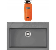 Комплект Мойка Omoikiri Daisen 77-GR leningrad grey + Измельчитель Nagare slim 1250