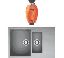 Комплект Мойка Omoikiri Daisen 78-2-GR leningrad grey + Измельчитель Nagare 750