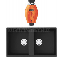 Комплект Мойка Omoikiri Kitagawa 83-2-U-GB графит + Измельчитель Nagare 1000
