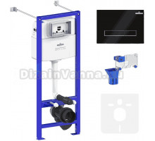 Система инсталляции для унитазов Lavinia Boho RelFix 77020051 5 в 1 с кнопкой смыва и дозатором, глянцевый черный, хром