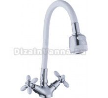 Смеситель для кухни АНТЕЙ Радуга 5770717 белый, хром